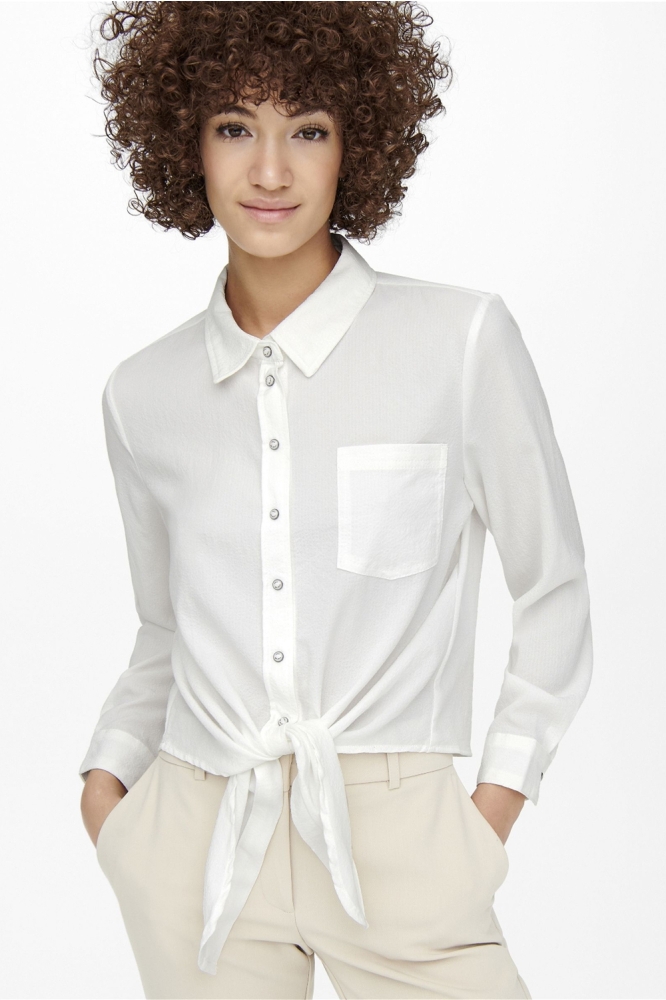 ONLLECEY LS KNOT SHIRT NOOS 15195910 Cloud Dancer